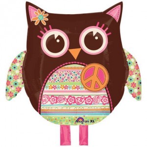 Owl Decorations - Owl Hippie Mylar Party Balloon Decoration