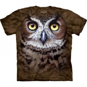 Owl Shirts - The Mountain Great Horned Owl Head T-shirt
