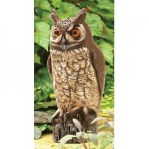 Owl Scarecrow - Dalen Gardeneer 16 inch Molded Garden Owl Statue