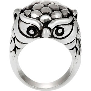 Brinley Co. Owl Ring in Sterling Silver