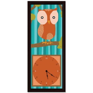 Decorative Orange Owl Clock