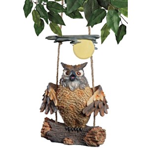 Howie The Hoot Owl Swinging Owl Statue