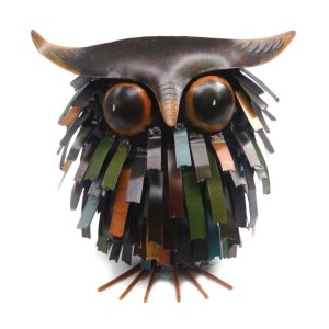 Spiky Owl Sitter Owl Sculpture