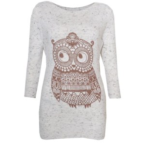 VIP Boutique Women's Fleck Owl Jumper Shirt