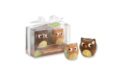 Ceramic Mother and Baby Owl Salt and Pepper Shakers
