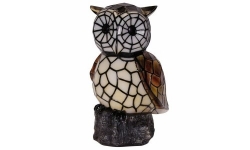 Mosaic Glass Solar Owl Statue