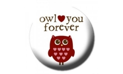 Owl Love You Forever Pinback Owl Button