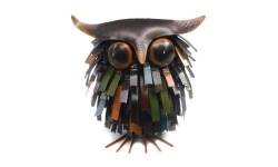 Spiky Owl Sitter Owl Sculpture