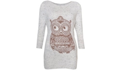 VIP Boutique Womens Fleck Owl Jumper Shirt