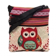 Aibearty Boho Canvas Stripe Owl Crossbody Bag Tribal Little Purse Cell Phone Pouch …