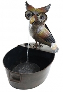 Hand Glazed Porcelain Owl Fountain