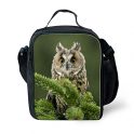 Amzbeauty Owl Lunch Bag for Kids 3D Print Reusable Square Insulated Lunch Box