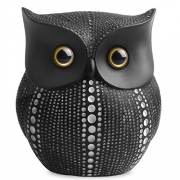 APPS2Car Crafted Owl Statue (Black) Small Animal Figurines for Home Decor, BFF for Owl Bird Lovers, Living Room Bedroom Office Decoration – Western Dots Collection