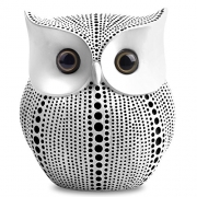 APPS2Car Crafted Owl Statue (White) Small Animal Figurines for Home Decor, BFF for Owl Bird Lovers, Living Room Bedroom Office Decoration – Western Dots Collection