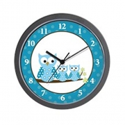 CafePress – Blue Hoot Owls Wall Clock – Unique Decorative 10″ Wall Clock