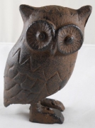 Rustic Brown Cast Iron Owl Statue Figurine Gift
