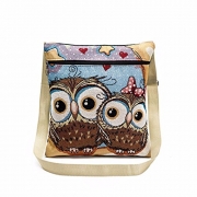Clearance Sales Womens Girls Hasp Shoulder Bag AfterSo Embroidered Owl Crossbody Shoulder Bag Tote Bags Handbags Satchels (31cm/12.20″ H×1cm/0.39″ W×28cm/11.02″ L, Owl – D)