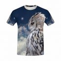 Custom Owl Bird Night Sky Men’s Mesh All Print T-Shirt XL