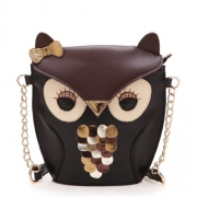 Cute Black Brown Owl Bag / Coin Purse