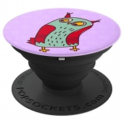 Cute Owl Purple Flowers Funny Meme Gift Idea – PopSockets Grip and Stand for Phones and Tablets