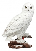 Ebros Mystical White Snow Owl Bird Statue 12.25″Tall Nocturnal Bird Wildlife Owl Sculpture Figurine