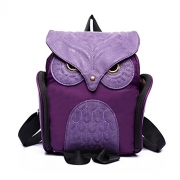 Estwell Women PU Leather Owl Backpack Handbag Casual Daypack Shoulder Bag Travel Rucksack, Purple