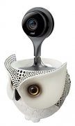 FitSand Owl Statue Crafted Stand Station Guard Holder for Nest Cam Indoor Security Camera