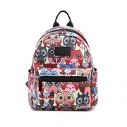Fvstar Owl Canvas Teen Girls Backpack Cute Mini School Bag Kids Mini Travel Purse Rucksack
