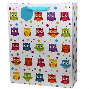 Fzopo Extra Large Gift Bags Party Favor Bags, Cute Owl Gift Paper Bags,Perfect for Kids Teens Girls and Boys, Baby Shower, Birthday, Celebrations and Parties, 6 Pack Large Size (12×15 inches)