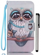 Galaxy S6 case, S6 case, Samsung Galaxy S6 – 2 IN 1 PU Leather Flip Wallet Bag Pouch Case Cover For Samsung Galaxy S 6 Grey Owl