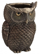 Horned Owl Pen Holder Statue Figurine