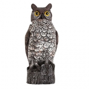 hrs Moveable Head Bird Scarer Fake Owl Decoy,Owl Statue,Bird Repellent,Pest Repellent Garden Protector