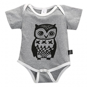 Infant Baby Girl Boy Clothes Owl Onesie Romper Jumpsuit Bodysuit Outfits Costume (3-6 Months, Gray)