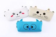 IPOW 3 Pack Adorable Cute Animal Cat Dog Owl Canvas Cosmetic Pencil Bag Pen Case,Students Stationery Pouch Zipper Bag for School Supplies,Tools,Gadgets