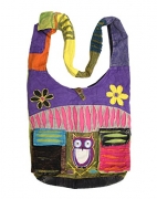 KayJayStyles Hippie Hobo Sling Cross body Pocket Owl Bag Nepal