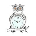 Magshion 3D Owl Bird Design Iron Wall Clock Crystal W/ Wall Hooks 20″L 15.4″W