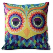 Vintage Pop Owl Pillow, Sofa, Throw, Unique Gift Pillow