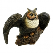 Michael Carr Designs 80052 Great Horned Owl with Spread Wings Outdoor Statue
