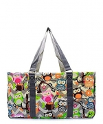 N. Gil All Purpose Open Top 23″ Classic Extra Large Utility Tote Bag 2 (Chevron Owl Grey Grey)