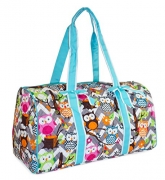 NGIL Owl Quilted Duffle Bag (Teal Blue)