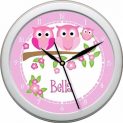 Personalized Pink Owl Family Wall Clock Nursery Decor Shower Gift