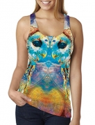 RAISEVERN 3d Animal Owl Printed Cool Shirts Vest Tank Tops Owl One Size,Owl,One Size