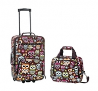 Rockland Luggage 2 Piece Set, Owl, One Size