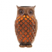 Solar Powered Owl Light Decoration- Ultra Durable Polyresin- Highest Capacity Battery- Intricate Detailing- Wireless Outdoor Accent Lighting- Best Decor Ornament for Garden/Patio/Yard (Bronze Brown)