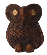 SouvNear Owl Decor and Decorations 3.9 Inch Angry Owl Statue/Sculpture/Wooden Collectible Animal Figurine/Centerpiece & Figurines – Prime Clearance Sale Items