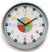 Teaching Clock with Silent Movement | Educational Clock that Makes Kid’s Learning Time Faster + Fun. Quiet Child’s Wall Clock Perfect for Parents and Teachers, Toddler’s Bedroom or Classroom.