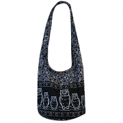 Tonka Owl Crossbody bags Shoulder Bags Messenger Bags Hippie Hobo Bags (Black)