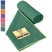 Wise Owl Outfitters Camping Towel – Ultra Soft Compact Quick Dry Microfiber Best Fitness Beach Hiking Yoga Travel Sports Backpacking & The Gym Fast Drying, Free Bonus Washcloth Hand Towel – XL Green