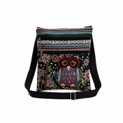 Women Shoulder Bags, Hmlai 2017 New Embroidered Owl Tote Bags Women Shoulder Bag Handbags Postman Package (D)
