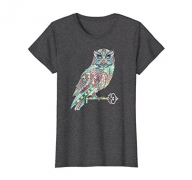 Womens Cute Unique Modern & Trendy Boho Owl T-Shirt & Gift CUAI0238 XL Dark Heather